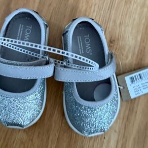Toms Silver Glitter Baby Shoes